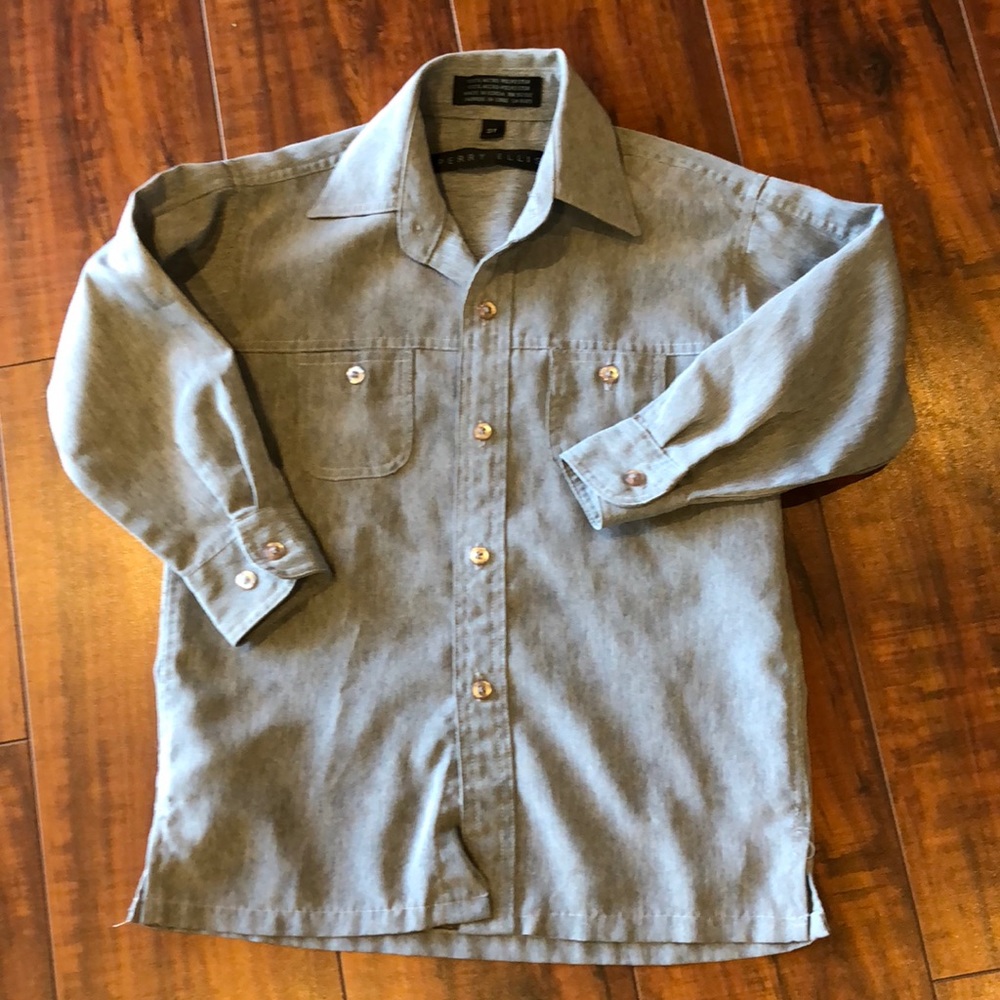 Size 3t Perry Ellis long sleeve grey shirt